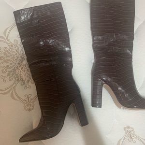 Brown croc boots
